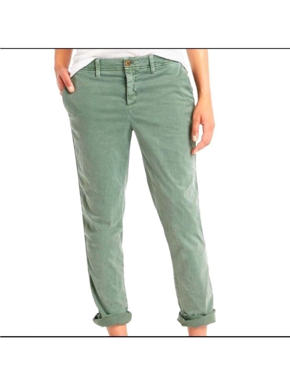 GAP Girlfriend Chino Cotton Pants in Green, size 0